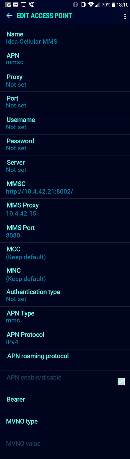 Idea Cellular BLU Vivo One MMS APN Settings For India APN Settings India